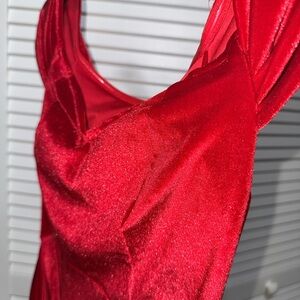 Elegant Red velvet Dress